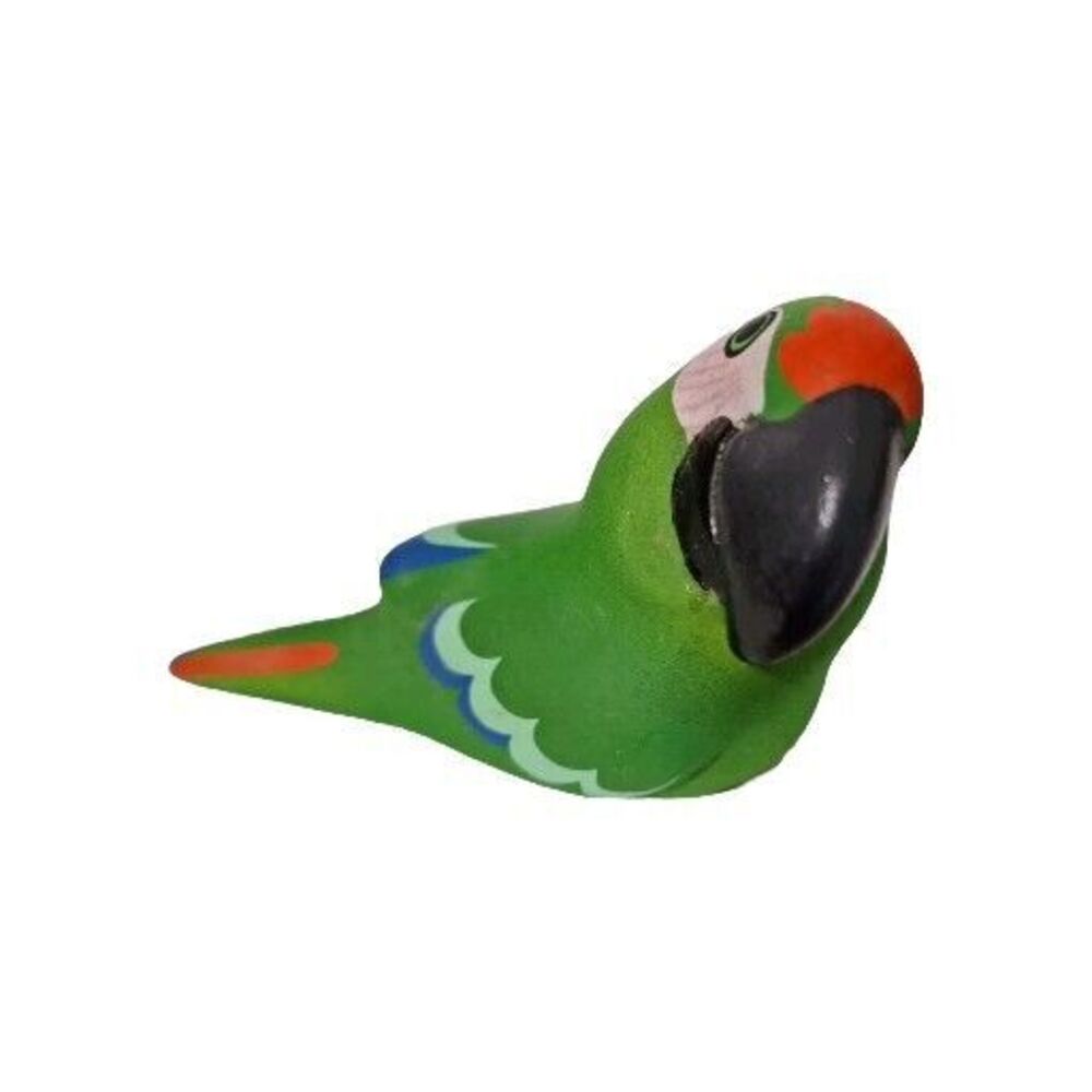 Vintage Gloria a Dios Painted Macaw Parrot Figurines Costa Rica Signed